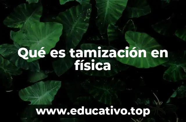 Qué es tamización en física