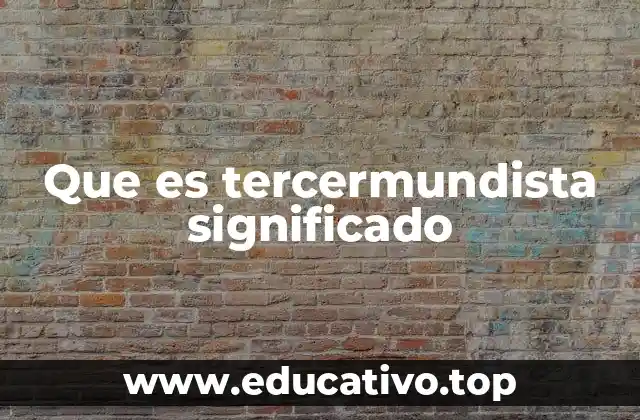 Que es tercermundista significado