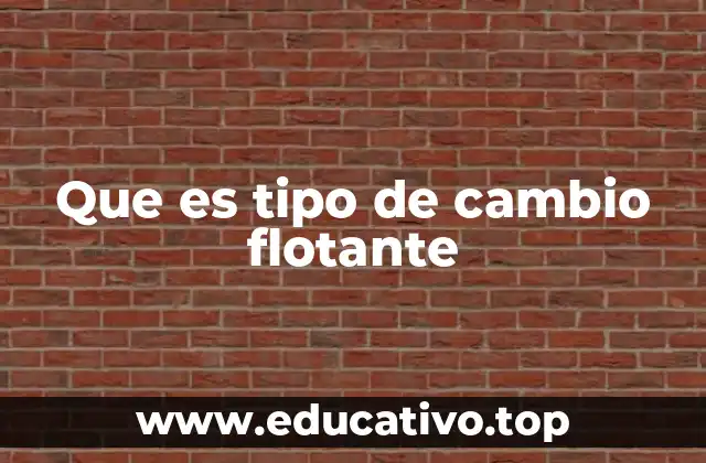 Que es tipo de cambio flotante
