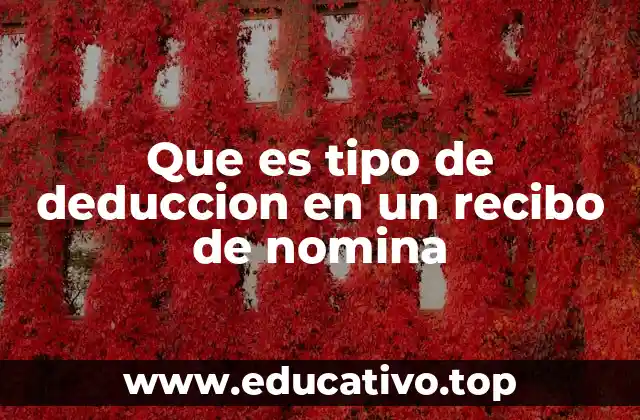 Que es tipo de deduccion en un recibo de nomina