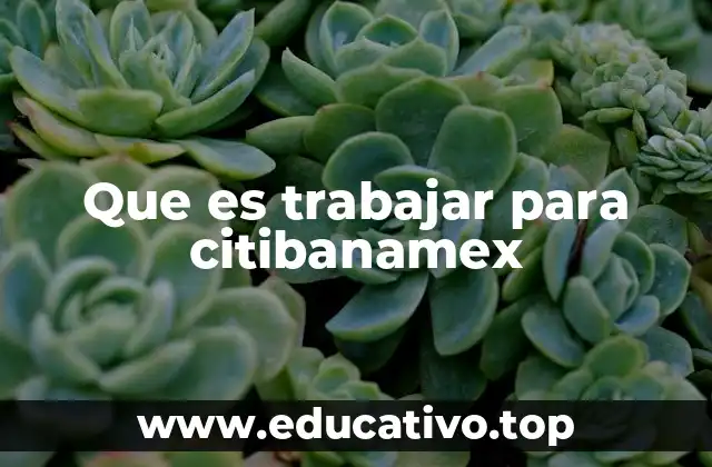 Que es trabajar para citibanamex