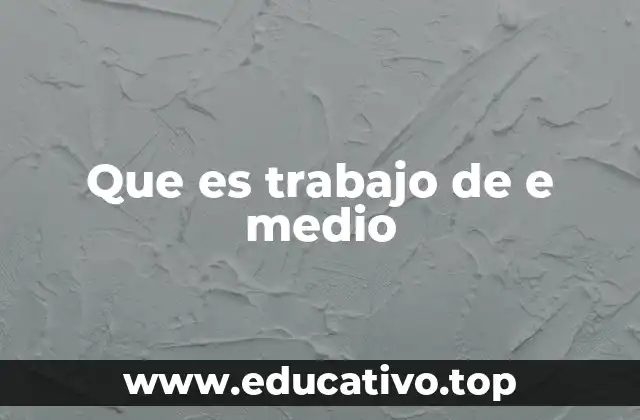 Que es trabajo de e medio