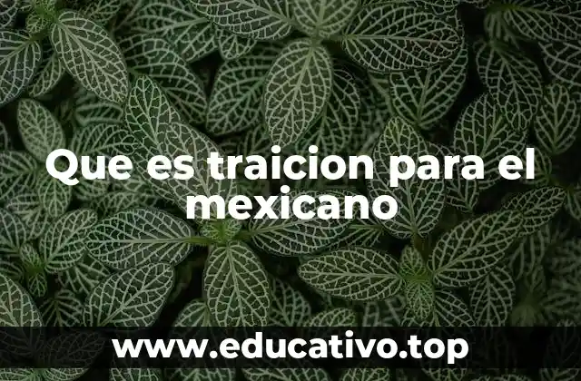 Que es traicion para el mexicano