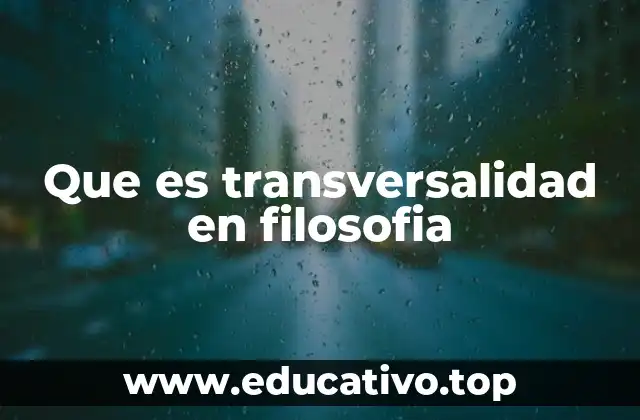 Que es transversalidad en filosofia