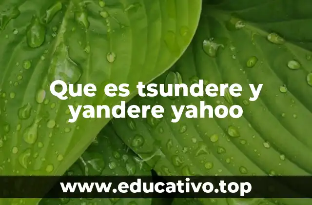 Que es tsundere y yandere yahoo