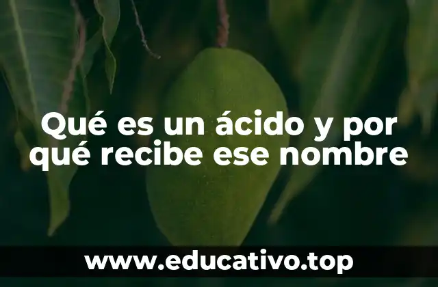 Qué es un ácido y por qué recibe ese nombre