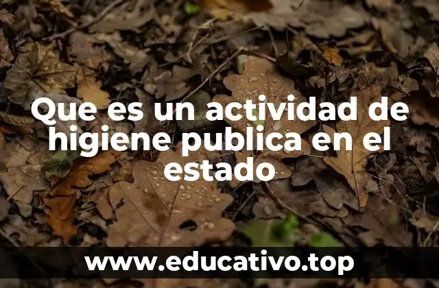 Que es un actividad de higiene publica en el estado