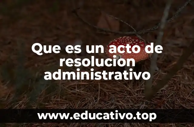 Que es un acto de resolucion administrativo