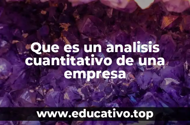 Que es un analisis cuantitativo de una empresa