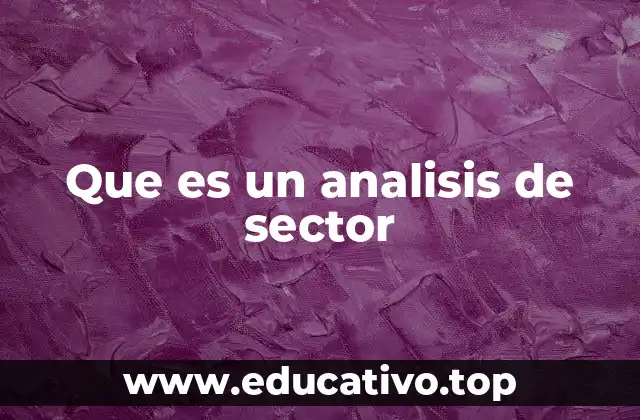 Que es un analisis de sector