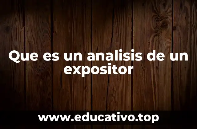 Que es un analisis de un expositor