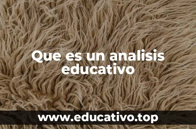 Que es un analisis educativo