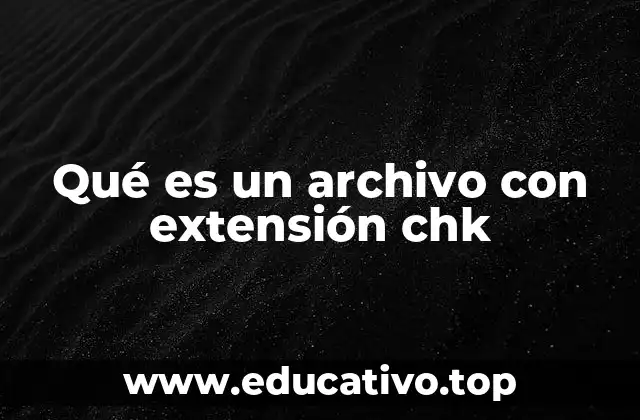 Qué es un archivo con extensión chk