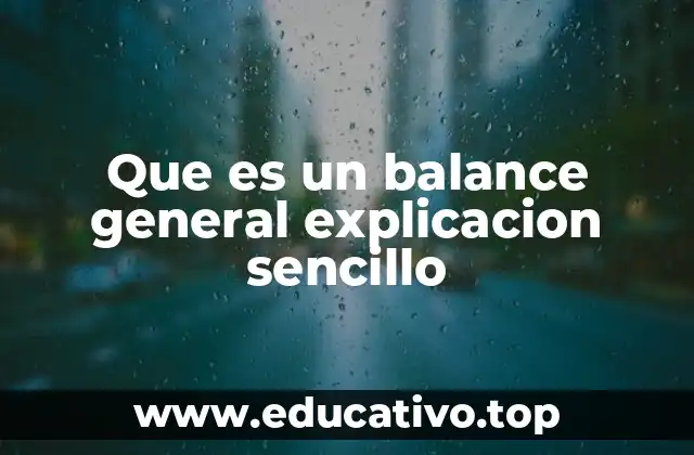 Que es un balance general explicacion sencillo