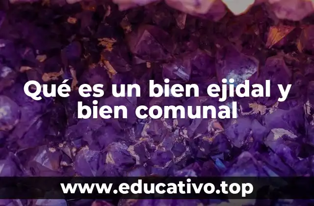 Qué es un bien ejidal y bien comunal