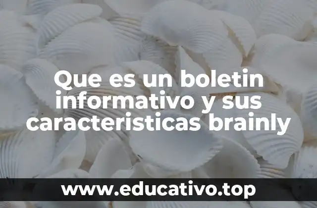 Que es un boletin informativo y sus caracteristicas brainly