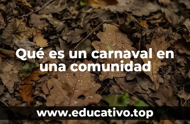 Qué es un carnaval en una comunidad