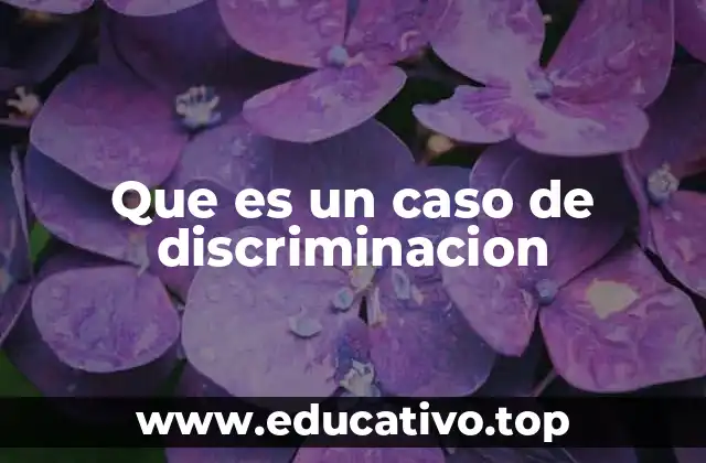 Que es un caso de discriminacion