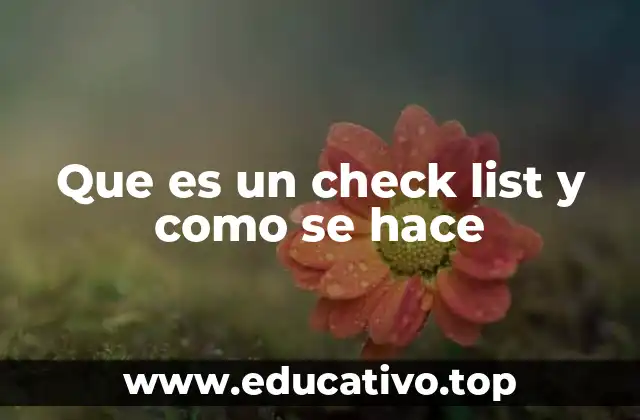 Que es un check list y como se hace