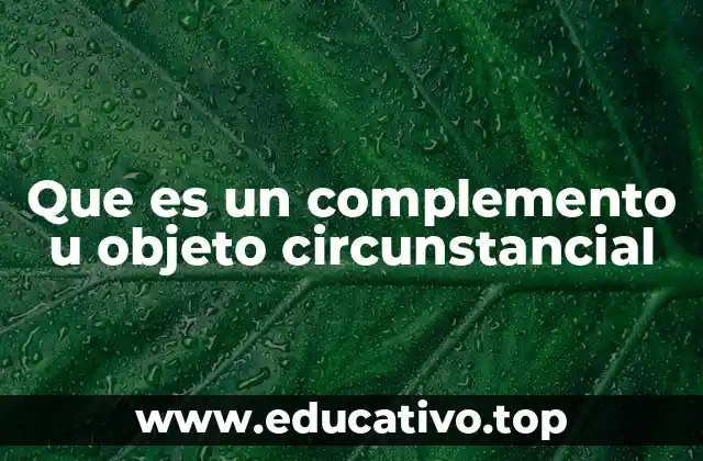 Que es un complemento u objeto circunstancial
