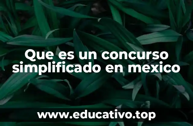 Que es un concurso simplificado en mexico