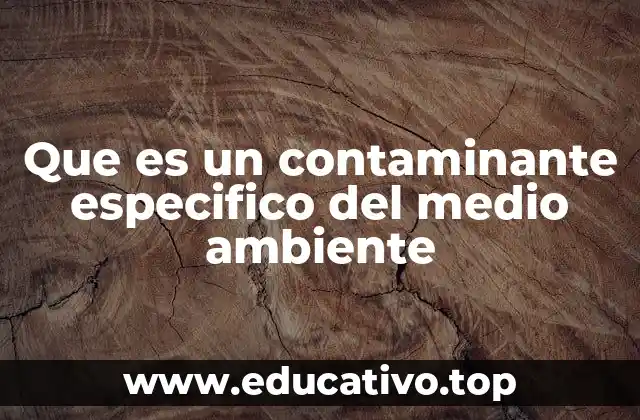 Que es un contaminante especifico del medio ambiente