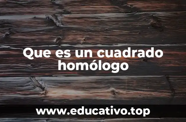 Que es un cuadrado homólogo