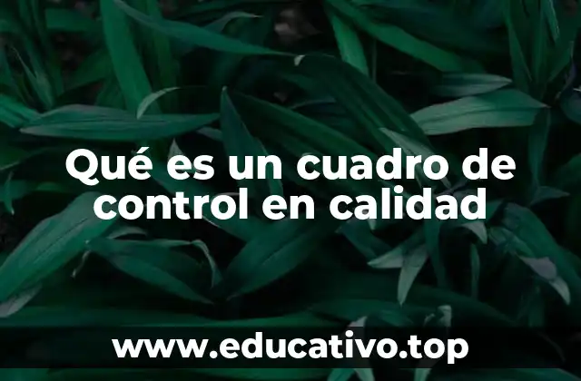 Qué es un cuadro de control en calidad