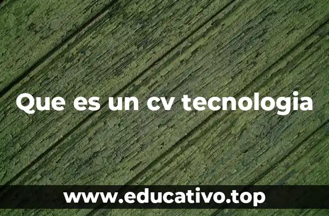 Que es un cv tecnologia