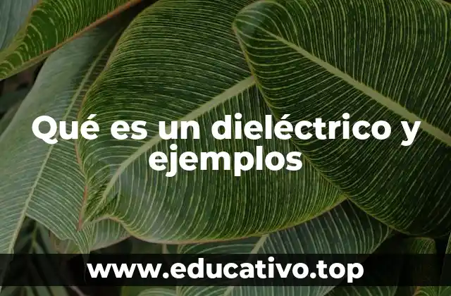 Qué es un dieléctrico y ejemplos