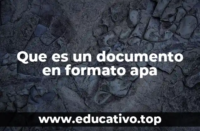 Estructura y componentes esenciales de un documento en formato APA
