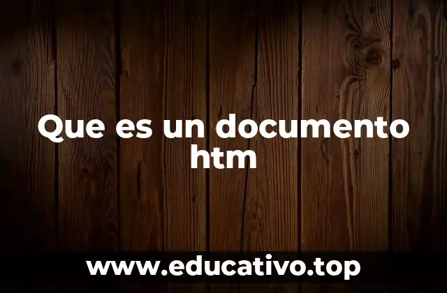 Que es un documento htm