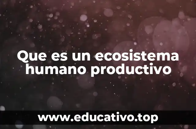 Que es un ecosistema humano productivo