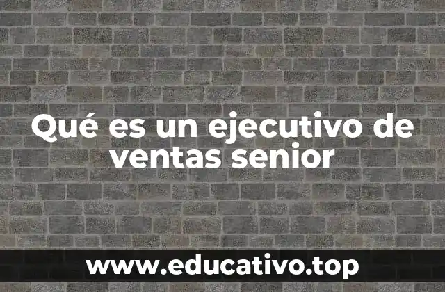 Qué es un ejecutivo de ventas senior