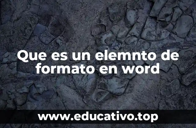 Que es un elemnto de formato en word
