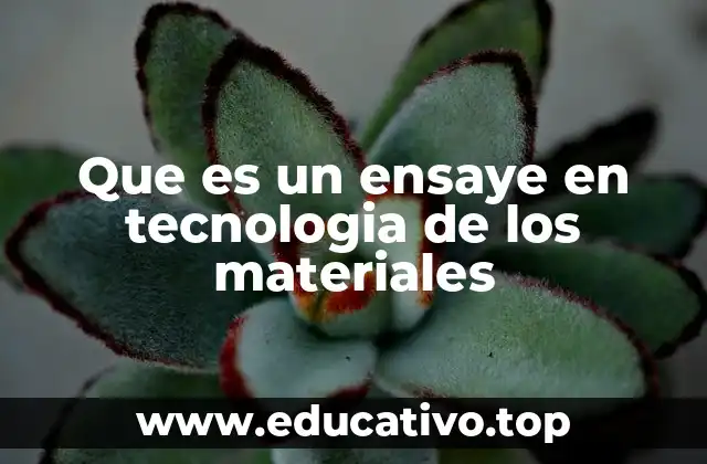 Que es un ensaye en tecnologia de los materiales