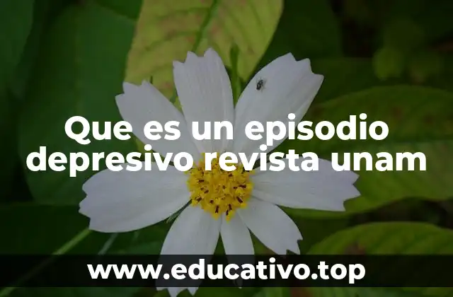 Que es un episodio depresivo revista unam