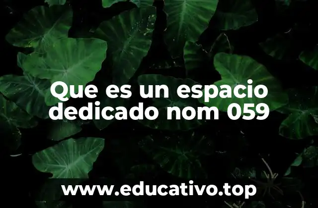 Que es un espacio dedicado nom 059