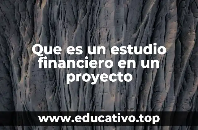 Que es un estudio financiero en un proyecto