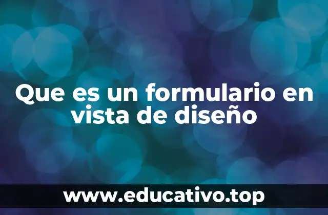 Que es un formulario en vista de diseño