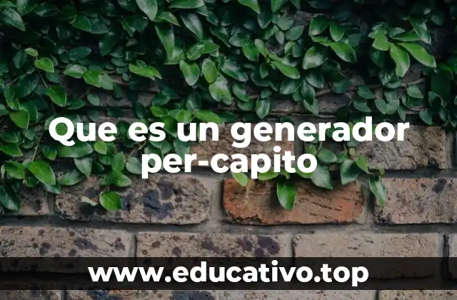 Que es un generador per-capito