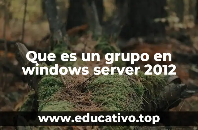 Que es un grupo en windows server 2012