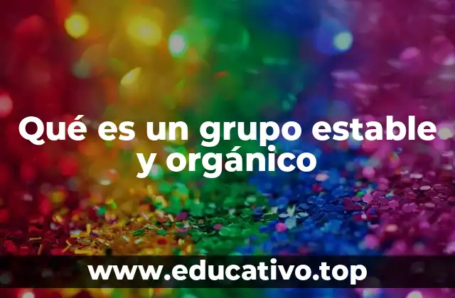 Qué es un grupo estable y orgánico