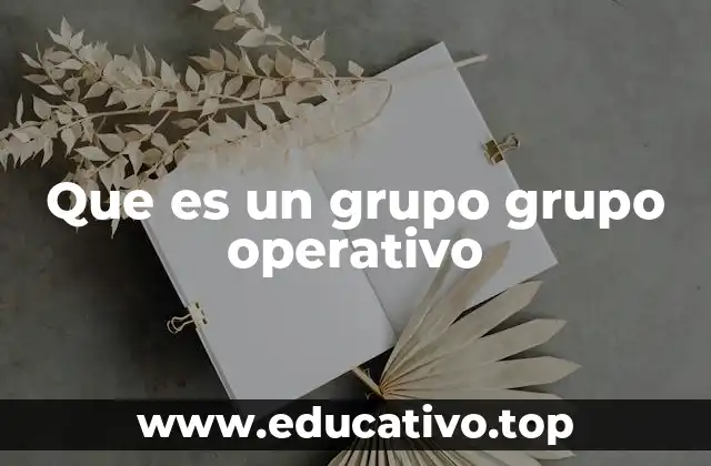 Que es un grupo grupo operativo