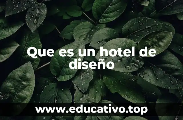 Que es un hotel de diseño