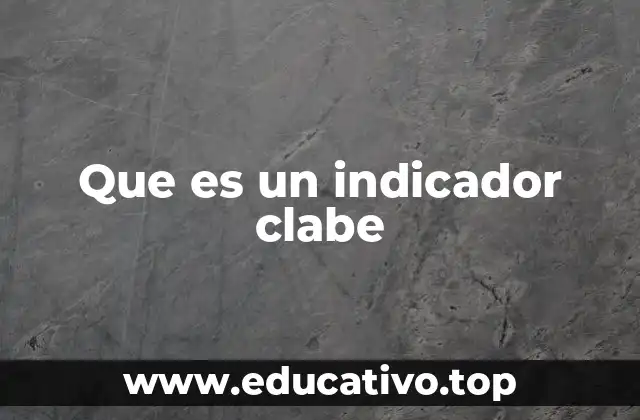 Que es un indicador clabe