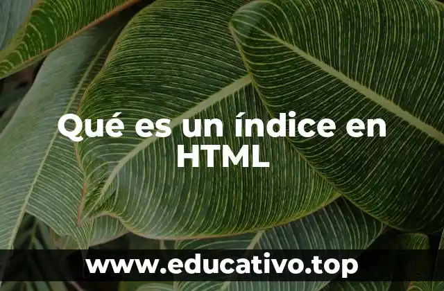 Qué es un índice en HTML