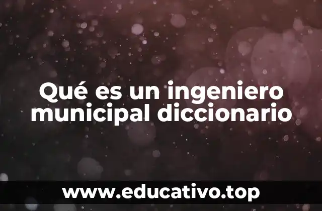 Qué es un ingeniero municipal diccionario