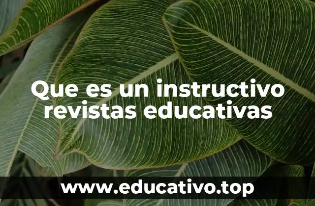Que es un instructivo revistas educativas