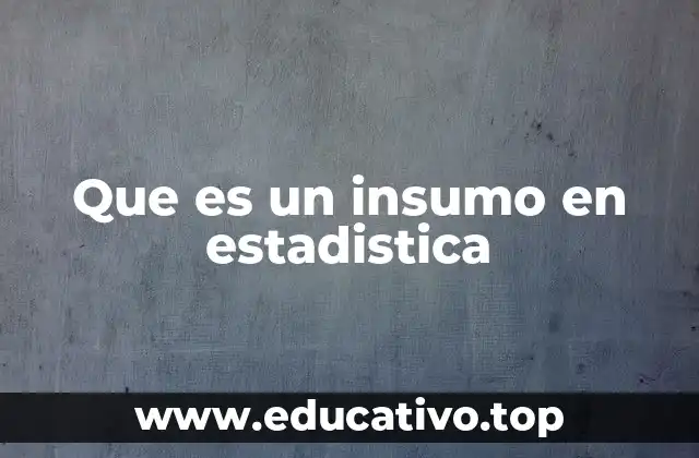 Que es un insumo en estadistica